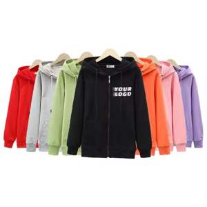 Nouveau Design à la mode à manches longues lâche fermeture éclair sweats à capuche sweats coton imprimé personnalisé hommes sweats à capuche vestes - Product Image 5