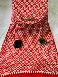 Sari de Seda Japonesa SANVI FASHION, Diseño Semi Gajji, Suave, Largo hasta el Suelo, de Secado Rápido, Ideal para Diwali, Bodas y Fiestas - Product Image 6