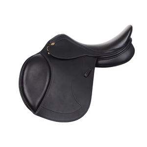 Sillín de caballo de salto inglés hecho a mano de cuero negro, productos de Carreras de Caballos ingleses de India, venta al por mayor, vendedor superior - Product Image 1