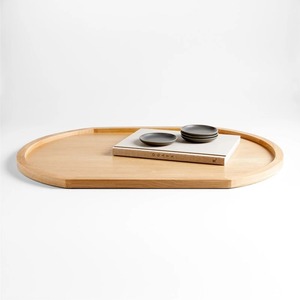 Bandeja de carne de madera de forma redonda para hotel y restaurante bandejas de madera ecológicas listas para enviar - Product Image 2