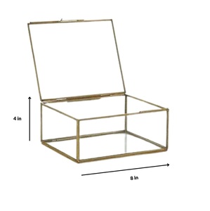ARTINCO AIC-083 Art India Collection Handmade Brass and <b>Glass</b> Custom Design Antique Jewelry <b>Box</b> Wholesale Exporter - Product Image 5