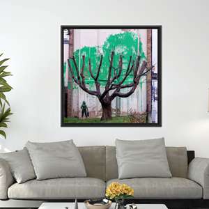 Obra de arte impresa en lienzo de Banksy A Dead Tree, decoración moderna para habitación, con marco negro - Product Image 1