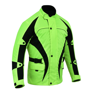 Veste de moto en textile blindé CE imperméable en Cordura pour hommes avec panneaux noirs/haute visibilité Veste de moto aventurière pour hommes - Product Image 3