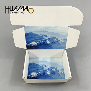 <b>White</b> Corrugated <b>Box</b> Custom Printed Logo Recycled Material Designed for Clothes & Shoes Shipping & Packaging - Product Image 4