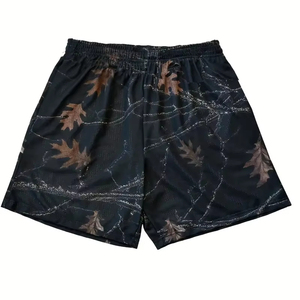 Short de gym en coton avec logo personnalisé pour hommes Vente en gros Haute qualité Noir décontracté uni avec tissu en maille et techniques d'impression - Product Image 1