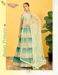 Mandakini Lehenga Choli de seda, el mejor proveedor al por mayor, conjunto de ropa de organza india y pakistaní - Product Image 1