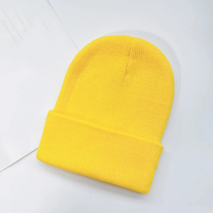 Gorro de punto con puños de estilo minimalista para clima frío, gorro de acrílico suave de Color sólido, moda de calle cómoda Unisex - Product Image 5