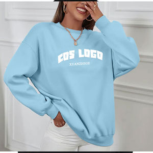 Sudadera de felpa francesa de peso pesado para mujer con logotipo personalizado Sudadera con capucha de gran tamaño bordada de otoño - Product Image 3