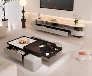 โต๊ะกาแฟสไตล์มินิมอลสมัยใหม่ โต๊ะกลางห้องนั่งเล่นไม้ สำหรับพื้นที่ขนาดเล็ก - Product Image 2