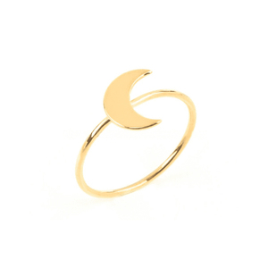 Latest Designs of Solid 14K Yellow Gold Crescent Moon <b>Ring</b> Handmade From <b>Indian</b> Exporter - Product Image 4