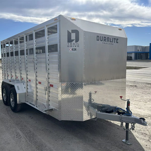 Remorque pour bétail DuraLite AL15BP 15' à prix abordable |   Idéal pour le bétail, les chèvres, les moutons, les porcs, les petites fermes et les ranchs |   Remorque d'occasion pour bétail - Product Image 1