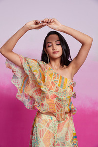 Elegante conjunto de organza para mujer, parte superior e inferior regular transpirable, ropa informal perfecta para la cultura india y pakistaní - Product Image 4