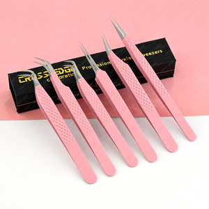 Pince à cils d'isolement et de Volume droite professionnelle pince à épiler à crochet de haute qualité ensemble pince à épiler isolante pour cils pointe incurvée - Product Image 1