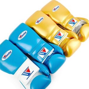 Fabricants directs, gants de boxe à lacets personnalisés en or et bleu, cuir de haute qualité, gants de boxe d'entraînement et de combat - Product Image 6