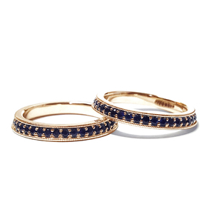 Bague de mariage OEM en or blanc massif 18 carats de haute qualité avec saphir et pavé, style classique pour femme - Product Image 3