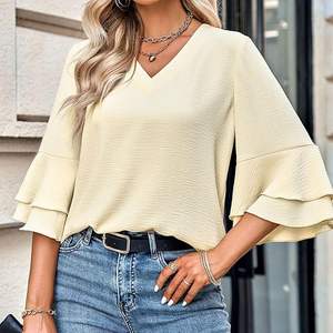 Haute qualité col en v Slim Fit débardeur pour les femmes personnalisé Streetwear manches régulières longue longueur avant fumer haut fait imprimer - Product Image 1