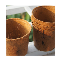 Pots à fleurs carrés traditionnels en fibre de coco écologiques, pots en fibre de coco