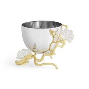 Bol en métal de luxe contemporain Pièce maîtresse décorative faite à la main Accent de table Affichage intérieur de maison moderne - Product Image 1