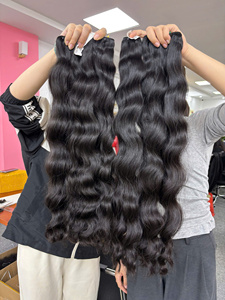 Extensions de cheveux humains vierges 100% à cuticule alignée à double ondulation naturelle RAW vendeurs de paquets de cheveux en gros - Product Image 3