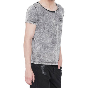 Camisetas personalizadas 100% algodón con lavado ácido para hombres, ropa de calle estilo Hip Hop Vintage de gran tamaño, cuello redondo de secado rápido, patrón impreso - Product Image 3