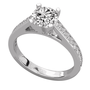 Bague solitaire en diamant rond - Product Image 6