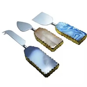 Juego de Cuchillos para Queso y Mantequilla de Acero Inoxidable con Mango de Ágata de Diseño para Uso en la Cocina del Hogar - Product Image 2