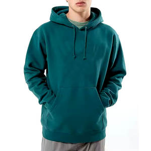 เสื้อมีฮู้ดแบบสวมหัวของผู้ชายมาใหม่พร้อมโลโก้ของคุณเสื้อมีฮู้ดแบบสวมหัวผ้าคอตตอนผสมสีพื้นมีสไตล์ออกแบบได้ตามต้องการ - Product Image 1