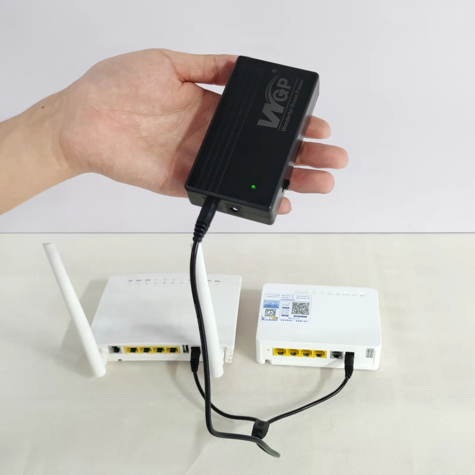 Wgp UPS Router Wifi sao lưu 2A pin cung cấp DC 12V Mini UPS cho wifi Router Modem CCTV Camera nhà