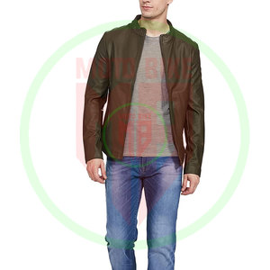 Chaquetas de Cuero Ajustadas de Moda para Hombre, Chaquetas de Cuero Genuino para Exteriores, Chaqueta de Cuero para Hombre con Logotipo Personalizado - Product Image 3