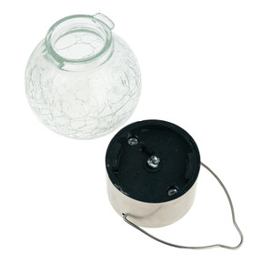 TG60452 SOLAR LED LAMP <b>GARDEN</b> GLASS DECORATIVE PENDANT LIGHT BALL <b>HOOK</b> BALCONY - Product Image 5