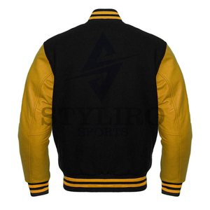 Veste universitaire de haute qualité pour hommes Chenille broderie personnalisée Baseball Letterman Design léger laine cuir manches hiver - Product Image 4