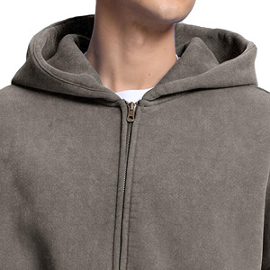 Top Qualité Conceptions Personnalisées Impression Full Zip up Puff Print Hoodie Surdimensionné Coton Blanc Hommes Hoodies à Vendre Avec Bas Prix - Product Image 3