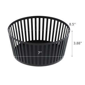 Corbeille à fruits structurée à rayures Maisons modernes Articles de service noirs modernes essentiels Paniers de rangement pour fruits et légumes Top tendance - Product Image 4