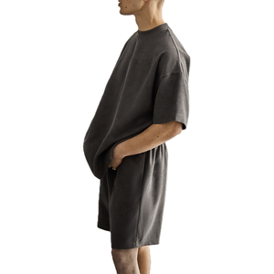Pantalones cortos cargo de verano para hombre, venta al por mayor, pantalones cortos de chándal ecológicos de secado rápido transpirables informales de talla grande, patrón sólido, algodón 100% - Product Image 5