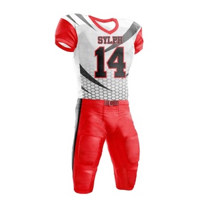 Nouvelle conception uniforme de football américain personnalisée professionnelle avec impression par sublimation à manches courtes et nom d'équipe personnalisé - Product Image 5