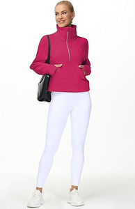 Custom color Hoodie Long Sleeve Oversized <b>Quarter</b> <b>Zip</b> Sweatshirt for <b>Women</b> Streetwear Half <b>Zip</b> Pullover Oversized sweatshirts - Product Image 6