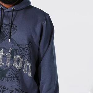 Sweat à capuche surdimensionné personnalisé de haute qualité, imprimé d'hiver, avec strass brodés, fermeture éclair, streetwear, logo personnalisé, 100% coton - Product Image 5