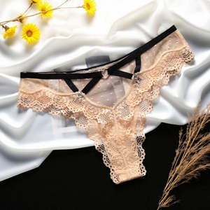OEM Vente en gros de culottes en dentelle pour femmes, string sexy transparent à taille basse, sous-vêtements élégants pour femmes - Product Image 3
