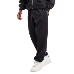 Offre Spéciale personnalisé couleur noire avec fermeture éclair complète haute qualité à prix raisonnable meilleure qualité strass survêtements - Product Image 3