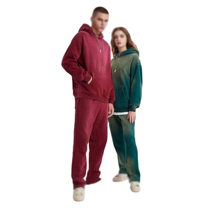 Wholesale High Manufacturer Private Label Solid Color Acid Wash Tracksuits For Men Customized Men Acid Wash Tracksuits - Product Image 6