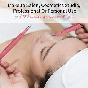 Pinzas de extensión de pestañas de acero inoxidable con logotipo personalizado de alta calidad herramienta de belleza puntiaguda empaquetada a granel - Product Image 5