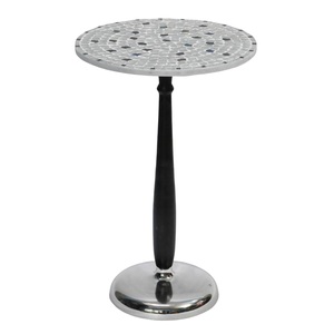 Mesa redonda de aluminio moderna de alta calidad con níquel y mesa de centro redonda de metal con acabado de color negro para muebles para el hogar - Product Image 2