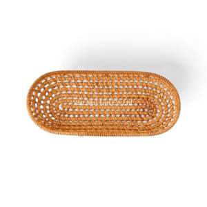 ถาดหวายสไตล์โบฮีเมียนทำมืออย่างยั่งยืน ดีไซน์ยืดหยุ่น ผลิตจากเส้นใยธรรมชาติ สำหรับเสิร์ฟและตกแต่งบ้าน - Product Image 2