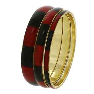 Juego de brazaletes de latón de resina de alta calidad hechos a mano, brazalete de resina Vintage Chapado en latón para niñas, ropa de fiesta, artículo de regalo para mujeres - Product Image 2