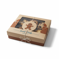 Boîte d'aliments surgelés rigide en relief recyclable brillant/mat avec impression personnalisée pour boulangerie, café et emballage à emporter