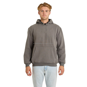 เสื้อฮู้ดซิปผู้ชายทรงโอเวอร์ไซส์ผ้าหนา สไตล์วินเทจฟอกสีซีดแบบย้อนยุค สตรีทแวร์ลายสก็อตปรับแต่งได้ - Product Image 4