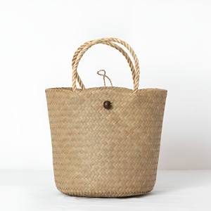 Bolsos de mano de algas marinas más vendidos, bolso de mano de algas marinas de menor costo, bolso de paja tejido sostenible - Product Image 5