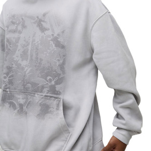 Heavyweight 420 GSM Cotton Fleece Men <b>Hoodie</b> Relaxed Fit Washed Finish <b>Soft</b> Touch Streetwear Pullover for OEM Wholesale - Product Image 3