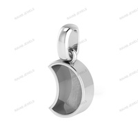 Pendentif Médaillon Demi-Lune Personnalisé en Argent 925 pour Conservation du Lait Maternel, Bijou pour Femme
