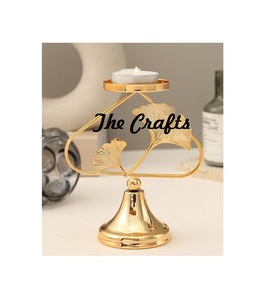 Set Of Two Different Size <b>Candle</b> Holder In Iron <b>Gold</b> And Black Color <b>Candle</b> Holder For Home Decor Accessories - Product Image 3